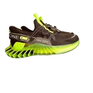 Every One Men’s Blade Running Shoes - Black & Green, Size 10.5